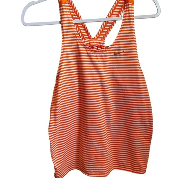 Nike Dri-Fit Orange and White Striped Racerback Tank- Women’s Small - Picture 1 of 3